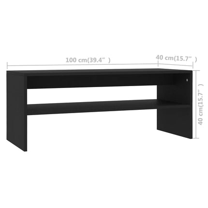 Soffbord svart 100x40x40 cm konstruerat trä