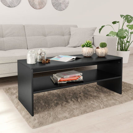 Soffbord svart 100x40x40 cm konstruerat trä