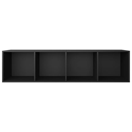 Bokhylla/tv-bänk svart 36x30x143 cm konstruerat trä