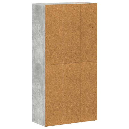 Bokhylla/skänk betonggrå 66x30x130 cm konstruerat trä