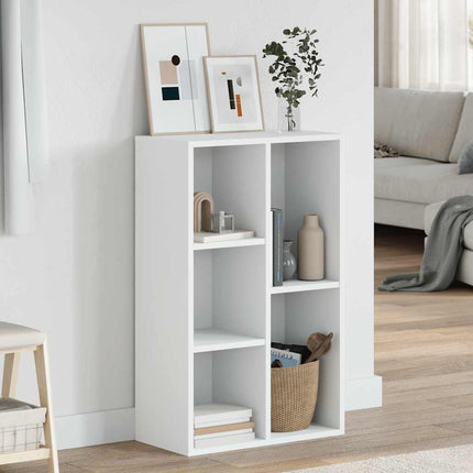 Bokhylla/skänk vit 50x25x80 cm konstruerat trä