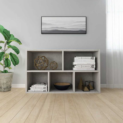 Bokhylla/skänk betonggrå 50x25x80 cm konstruerat trä