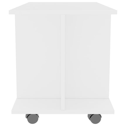 Tv-bänk med hjul vit 80x40x45 cm konstruerat trä