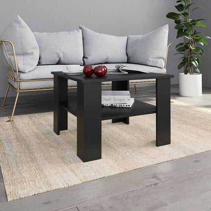 Soffbord svart 60x60x42 cm konstruerat trä