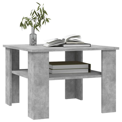 Soffbord betonggrå 60x60x42 cm konstruerat trä