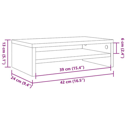 Skärmställ sonoma-ek 42x24x13 cm konstruerat trä