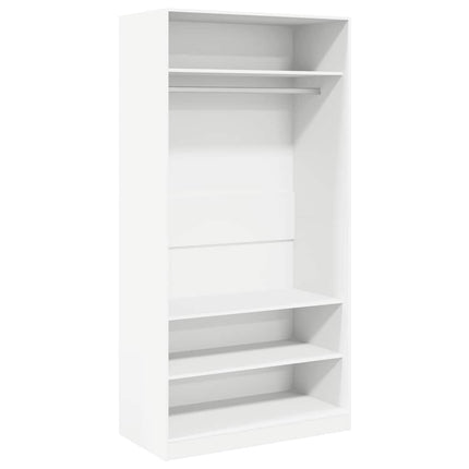 Garderob vit 100x50x200 cm konstruerat trä