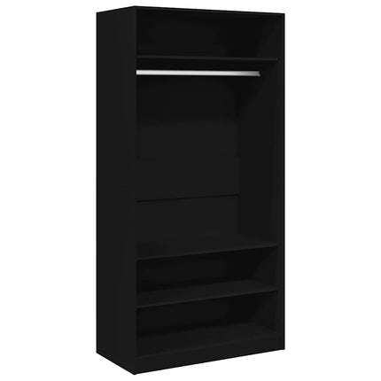 Garderob svart 100x50x200 cm konstruerat trä