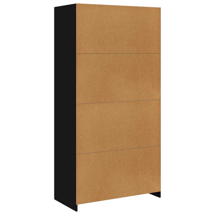 Garderob svart 100x50x200 cm konstruerat trä