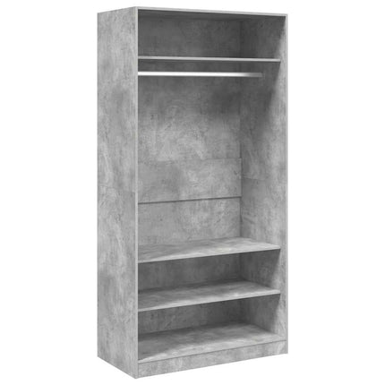 Garderob betonggrå 100x50x200 cm konstruerat trä