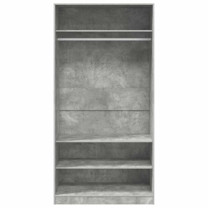 Garderob betonggrå 100x50x200 cm konstruerat trä