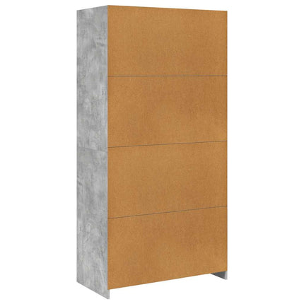 Garderob betonggrå 100x50x200 cm konstruerat trä
