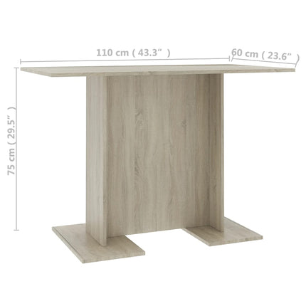 Matbord sonoma-ek 110x60x75 cm konstruerat trä