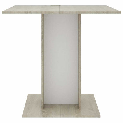 Matbord vit och sonoma-ek 80x80x75 cm konstruerat trä