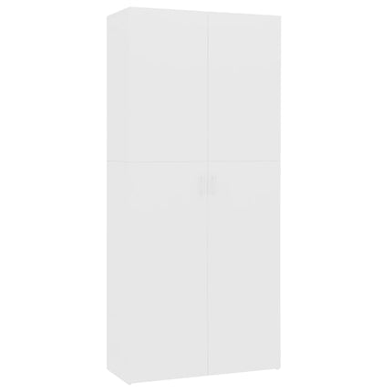 Skoskåp vit 80x35,5x180 cm konstruerat trä