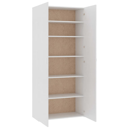 Skoskåp vit 80x35,5x180 cm konstruerat trä