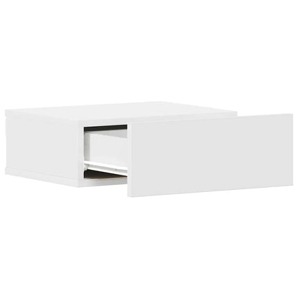 Svävande sängbord vit 40x30x15 cm konstruerat trä