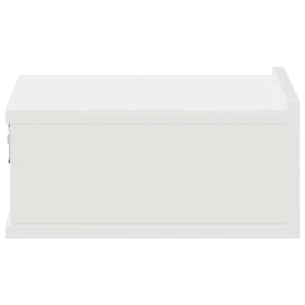 Svävande sängbord vit 40x30x15 cm konstruerat trä