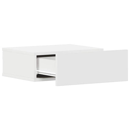Svävande sängbord 2 st vit 40x30x15 cm konstruerat trä