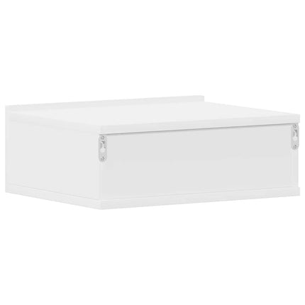 Svävande sängbord 2 st vit 40x30x15 cm konstruerat trä