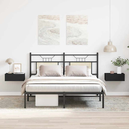 Svävande sängbord 2 st svart 40x30x15 cm konstruerat trä