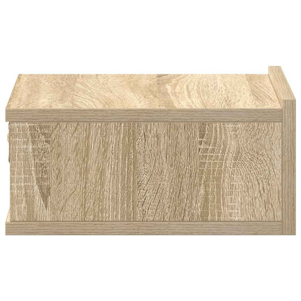 Svävande sängbord 2 st sonoma-ek 40x30x15 cm konstruerat trä
