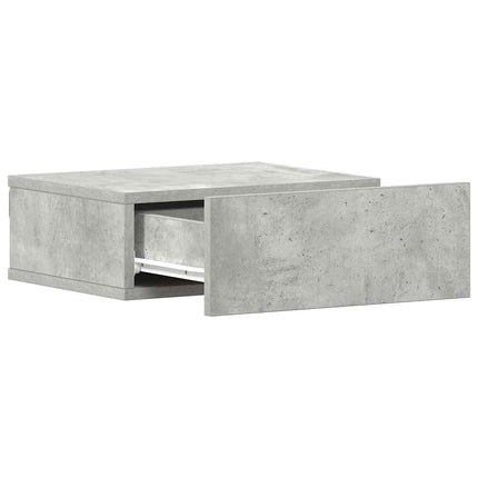 Svävande sängbord betonggrå 40x30x15 cm konstruerat trä