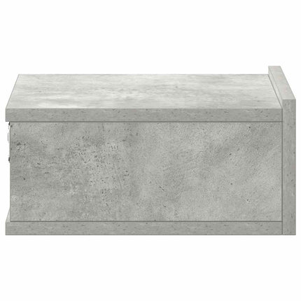 Svävande sängbord betonggrå 40x30x15 cm konstruerat trä