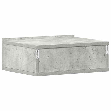 Svävande sängbord betonggrå 40x30x15 cm konstruerat trä
