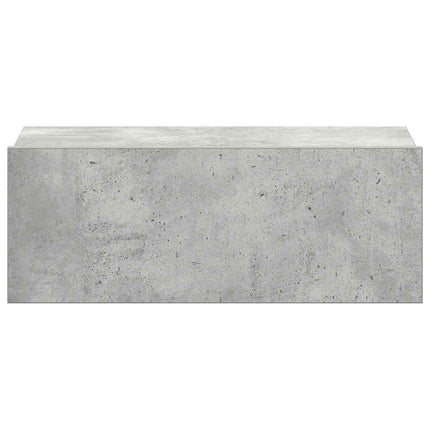 Svävande sängbord 2 st betonggrå 40x30x15 cm konstruerat trä