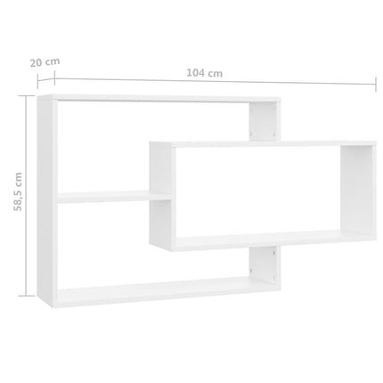 Vägghyllor vit 104x20x58,5 cm konstruerat trä
