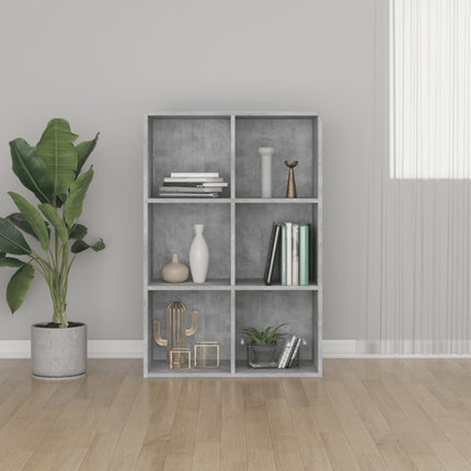Bokhylla/skänk betonggrå 66x30x98 cm konstruerat trä