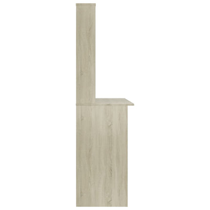Skrivbord med hyllor sonoma-ek 110x45x157 cm konstruerat trä