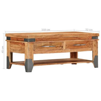 Soffbord 110x52x45 cm massivt akaciaträ