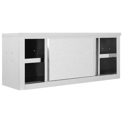 Köksskåp med skjutdörrar 120x40x50 cm rostfritt stål