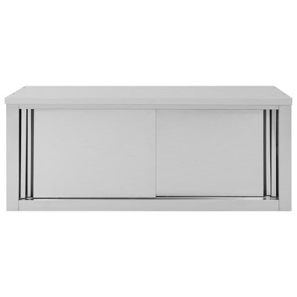 Köksskåp med skjutdörrar 120x40x50 cm rostfritt stål