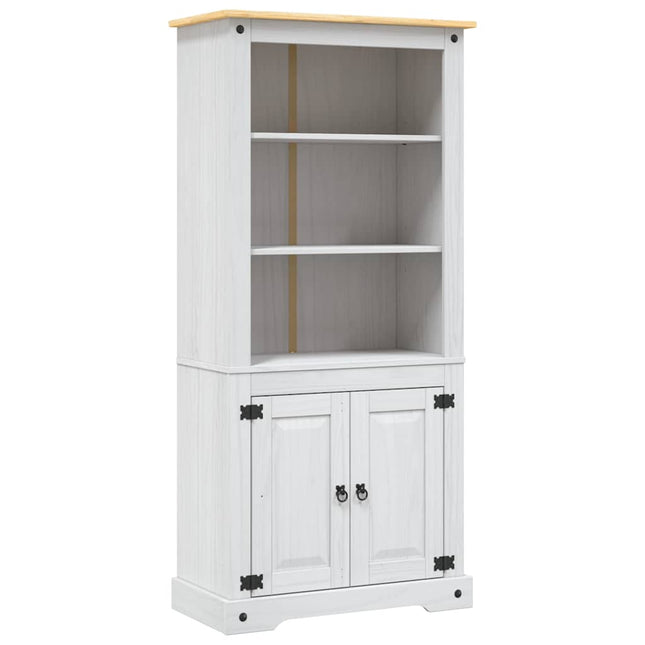 Bokhylla i mexikansk coronastil furu vit 80x40x170 cm