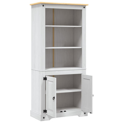 Bokhylla i mexikansk coronastil furu vit 80x40x170 cm