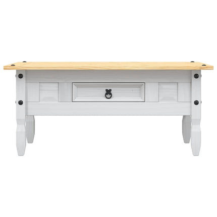 Soffbord mexikansk coronastil furu vit 100x55x44 cm