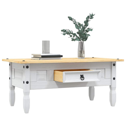 Soffbord mexikansk coronastil furu vit 100x55x44 cm