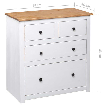 Skänk vit 80x40x83 cm furu panama