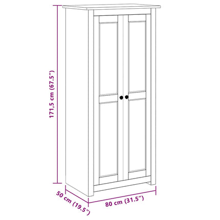 Garderob 80x50x171,5 cm massiv furu panama