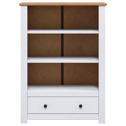 Bokhylla vit 80x35x110 cm massiv furu panama