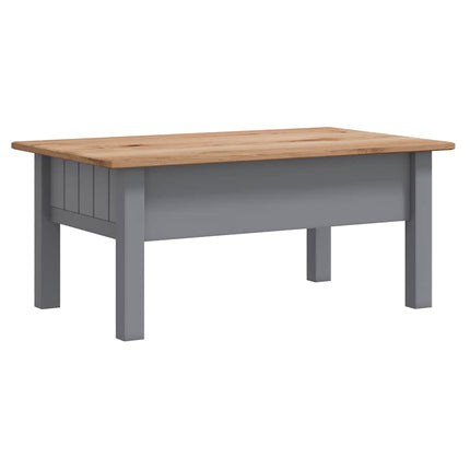 Soffbord grå 100x60x43,5 cm massiv furu panama