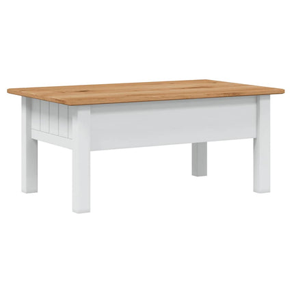 Soffbord vit 100x60x43,5 cm massiv furu panama
