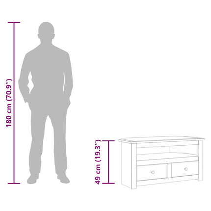 TV-bänk hörn vit 93x49x49 cm massiv furu panama