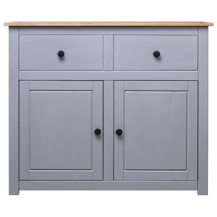 Skänk grå 93x40x80 cm massiv furu panama