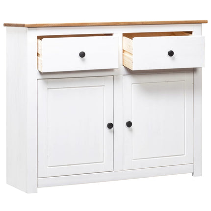 Skänk vit 93x40x80 cm massiv furu panama