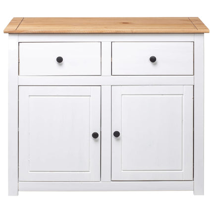 Skänk vit 93x40x80 cm massiv furu panama