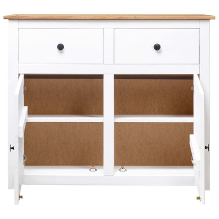 Skänk vit 93x40x80 cm massiv furu panama
